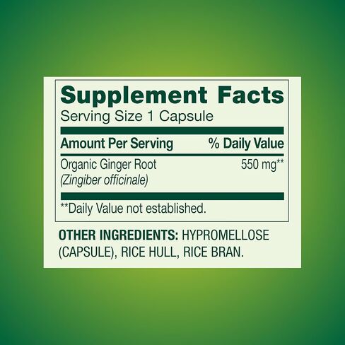 جذر الزنجبيل، 550 مجم، مكمل غذائي، كبسولات جذر الزنجبيل، 100 كبسولة in Kuwait