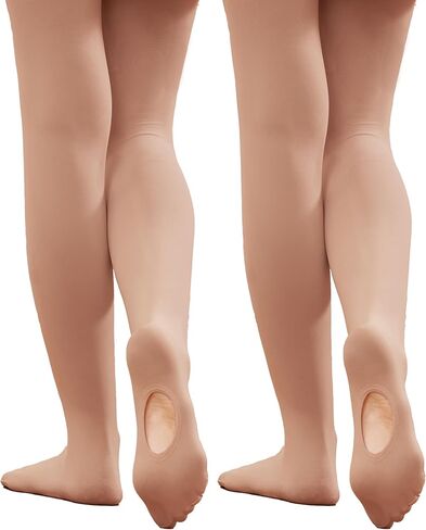 Girls Ballet Convertible Tights, Ultra Soft Transition Tights, 2 Pairs Dance Stockings for Ballet Gymnastics School in Saudi Arabia
