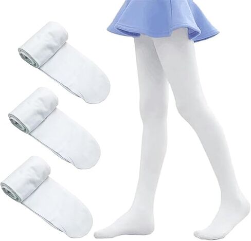 Ballet Dance Tights for Girls, 3 Pairs, Plain Tight Footed Ballet Dance, Ultra Soft Footed Tights Leggings, Dance Sockings Ballets Tight for Girl Women M in Saudi Arabia
