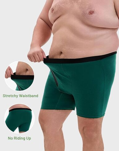 ملابس داخلية رجالية كبيرة وطويلة XL-5XL ملابس داخلية قطنية قابلة للتمدد ماصة للرطوبة سراويل داخلية ناعمة 4 عبوات in Kuwait