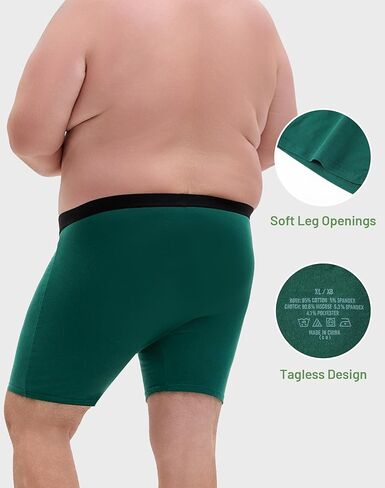 ملابس داخلية رجالية كبيرة وطويلة XL-5XL ملابس داخلية قطنية قابلة للتمدد ماصة للرطوبة سراويل داخلية ناعمة 4 عبوات in Kuwait