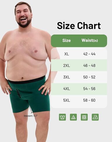 ملابس داخلية رجالية كبيرة وطويلة XL-5XL ملابس داخلية قطنية قابلة للتمدد ماصة للرطوبة سراويل داخلية ناعمة 4 عبوات in Kuwait