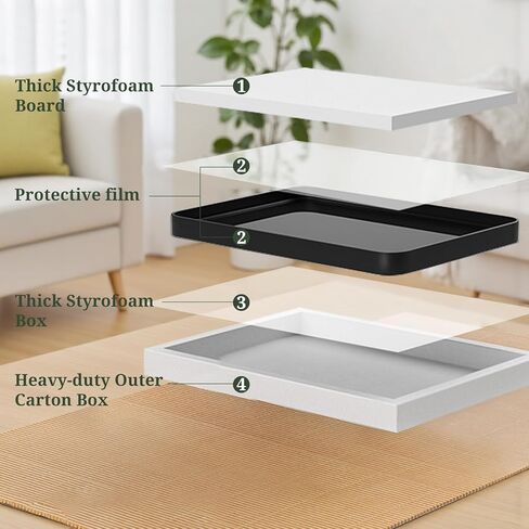 مرآة حمام بإطار معدني أسود مقاس 40 × 30 بوصة، مرآة مستطيلة بزوايا مستديرة، مرآة حديثة مثبتة على الحائط مضادة للصدأ للمزرعة، والحمام، والمدخل، والتعليق الأفقي أو الرأسي in Kuwait