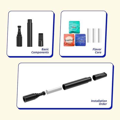 Natural Herbal Air Stick, Replace Bad Habit Air Device with 3 Flavors Cores, Air Diffuser Smokeless Inhaler with Mint, Blueberry & Grapefruit Flavor Packs in Saudi Arabia