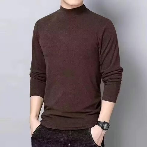 Thermal Underwear for Men Mock Neck Long Sleeve Sweater, Classic Slim Fit Soft Knit Pullover, Casual Fall Winter Top in Saudi Arabia