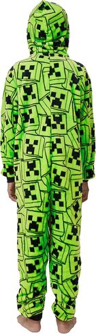 Minecraft Onesie Pajamas For Boys، Creeper Boys Pajamas، Gamer Hooded Fleece Onesie للأطفال in Saudi Arabia