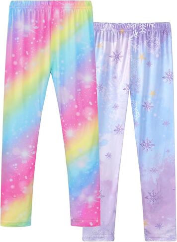 LQSZ Girls Printed Leggings Kids Soft Lounge Pants Toddler Playwear for 3-10 Years in Saudi Arabia