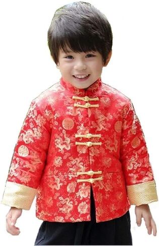 Hooyi Boys Chinese Traditional Costume Clothes Kids Quilted Coat Chinese Outfit Spring Festival Boy's Outerwear in Saudi Arabia