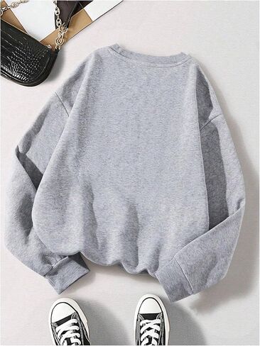 SweatyRocks Girl's Softball Cartoon Print Graphic Sweatshirts Crewneck Long Sleeve Casual Pullover Tops in Saudi Arabia