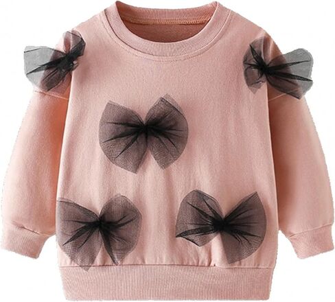 Tkria Girls Sweatshirt Toddler Rainbow Rabbit Fox Butterfly Elephant Long Sleeve Pullover Fall Shirt Kid Outfit Clothes 2-7T in Saudi Arabia