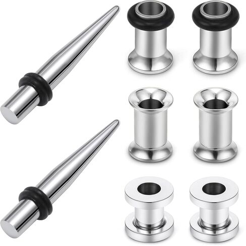 12G 10G 8G 6G 4G 2G 0G 00G قياس الأذن تمتد عدة 316L الجراحية الصلب مقاييس التناقص التدريجي الأنفاق هيبوالرجينيك آذان مقاييس قياس المقابس مجموعة للنساء الرجال in Kuwait