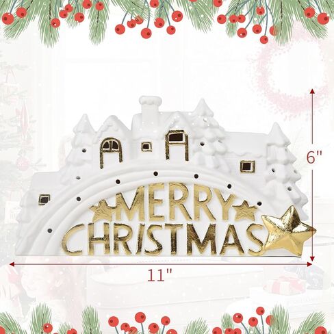 Vipush Christmas Village House Charming Christmas Ceramic Decoration with Lights – Perfect Illuminated Holiday Centerpiece for Your Festive Decor in Saudi Arabia