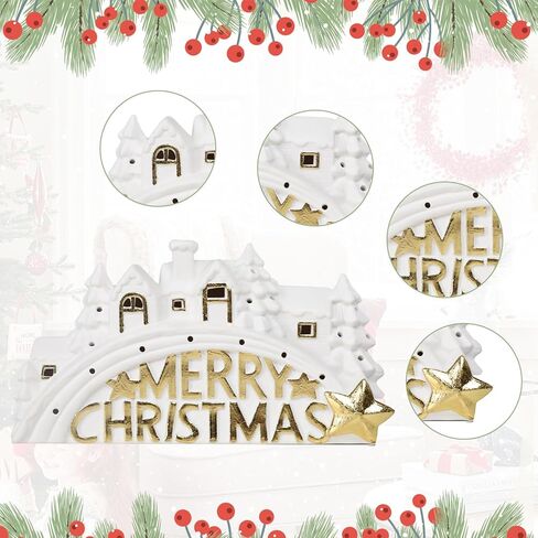Vipush Christmas Village House Charming Christmas Ceramic Decoration with Lights – Perfect Illuminated Holiday Centerpiece for Your Festive Decor in Saudi Arabia