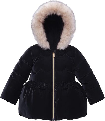Rokka&Rolla Toddler Girls’ Fleece-Lined Luxe Bow Puffer Winter Coat in Saudi Arabia