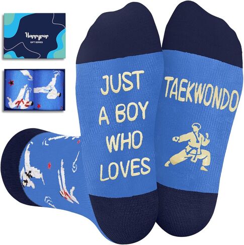 هدايا HAPPYPOP Taekwondo للأولاد - هدايا Tae Kwon Do، جوارب الكاراتيه، جوارب مضحكة للأطفال in Kuwait