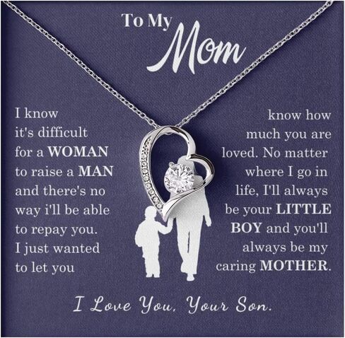 Jewelry To My Mom, Loved Mother, Necklace, Gift From Son, Son Mom Gift, Son to Mom Gift, Gift for mom, Mother Gift, Christmas Birthday Gift, Mother's day gift idea in Kuwait
