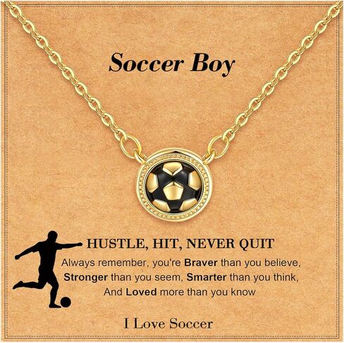 C-leen Soccer Necklaces Gifts for Women Men Boy Girls, 18K Gold/Silver Plated Soccer Pendant Necklace Sports Stuff Accessories Jewelry for Girls Boy Mom Coach Dad in Saudi Arabia