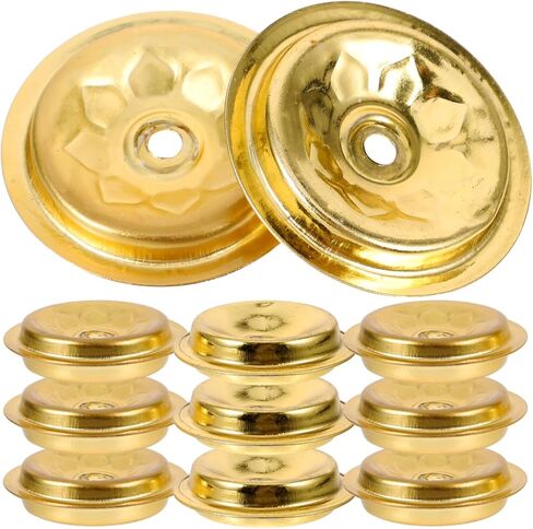 BESPORTBLE 12pcs Metal Floating Candle Wicks Oil Floating Wicks Disc Holders Butter Lamp Stands Oil Lamp On Water Trays Buddhist Supplies for Oil Cups in Saudi Arabia