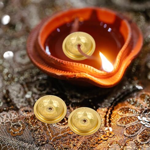 BESPORTBLE 12pcs Metal Floating Candle Wicks Oil Floating Wicks Disc Holders Butter Lamp Stands Oil Lamp On Water Trays Buddhist Supplies for Oil Cups in Saudi Arabia