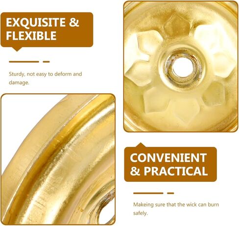 BESPORTBLE 12pcs Metal Floating Candle Wicks Oil Floating Wicks Disc Holders Butter Lamp Stands Oil Lamp On Water Trays Buddhist Supplies for Oil Cups in Saudi Arabia