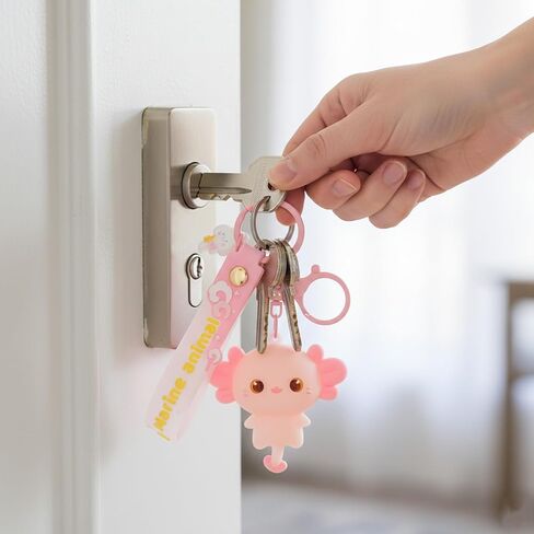 CZFSWT 2 قطعة سلسلة مفاتيح Axolotl، سلسلة مفاتيح Kawaii، هدايا وهدايا رائعة لحفلات Axolotl، ملحقات Axolotl مناسبة لتخزين المفاتيح اليومية وتزيين الأمتعة in Kuwait