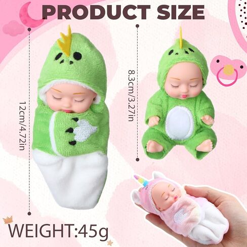 Soulchen 8 Pcs Mini Reborn Dolls Keychain 4 Inch Realistic Dolls Keychain with Animal Clothes Cute Tiny Doll Keyrings for Christmas Handbags Backpacks Keys Birthday Gifts in Saudi Arabia
