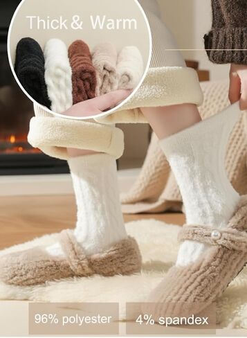 جوارب Marchare Fuzzy للنساء، جوارب مريحة، جوارب منفوشة، جوارب نوم دافئة in Kuwait
