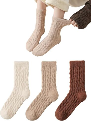 جوارب Marchare Fuzzy للنساء، جوارب مريحة، جوارب منفوشة، جوارب نوم دافئة in Kuwait