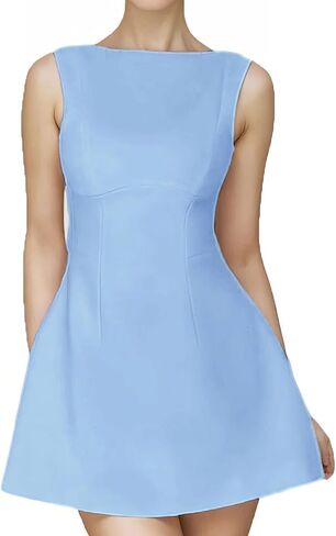 BNGD Women's Backless Vest Basic Dress Sexy Slim Short Dress in Kuwait