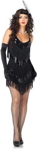 Leg Avenue Women's 2 Piece Roaring 20's Honey Fringe Dress with Headband in Saudi Arabia
