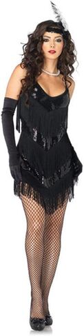 Leg Avenue Women's 2 Piece Roaring 20's Honey Fringe Dress with Headband in Saudi Arabia