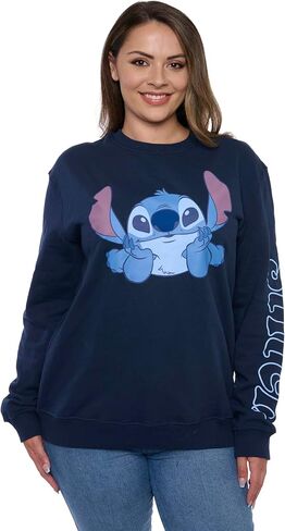 Disney Women Crewneck Winnie the Pooh Eeyore Stitch Pullover Sweatshirt in Saudi Arabia