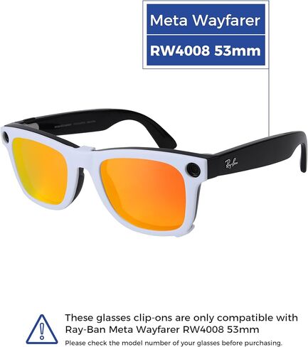 مشبك تثبيت خارجي مستقطب لـ Ray-Ban Meta Wayfarer RW4008&Gen 2 RW4012 كبير 53-22 للرجال والنساء حماية من الأشعة فوق البنفسجية in Kuwait