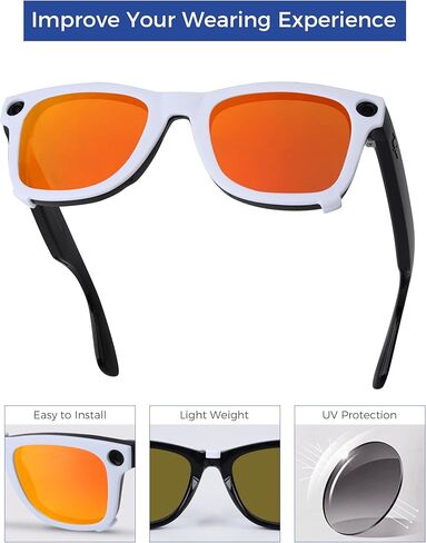 مشبك تثبيت خارجي مستقطب لـ Ray-Ban Meta Wayfarer RW4008&Gen 2 RW4012 كبير 53-22 للرجال والنساء حماية من الأشعة فوق البنفسجية in Kuwait