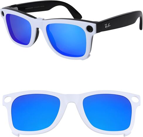مشبك تثبيت خارجي مستقطب لـ Ray-Ban Meta Wayfarer RW4008&Gen 2 RW4012 كبير 53-22 للرجال والنساء حماية من الأشعة فوق البنفسجية in Kuwait