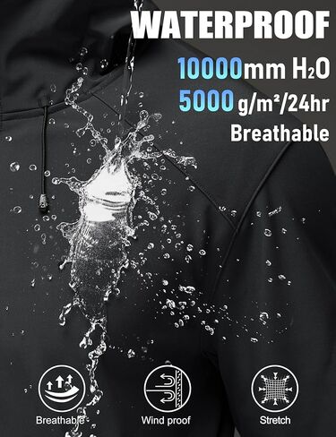 MAGCOMSEN Men's Waterproof Softshell Jacket Fleece Lined Lightweight Hooded Rain Coat Winter Windbreaker Tactical Hiking in Saudi Arabia