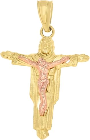 10kt Gold Two-Tone Unisex Jesus Religious Charm Pendant in Saudi Arabia