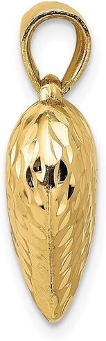Diamond2Deal 14k Yellow Gold Diamond-Cut Puffed Heart Pendant (L- 20 mm W- 16 mm) in Saudi Arabia