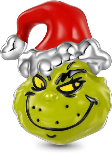GNOCE Grinch Head Charm for Women, S925 Sterling Silver Dangle Charms for Women Wife, Valentine‘s Day, Mother’s Day Jewelry in Saudi Arabia