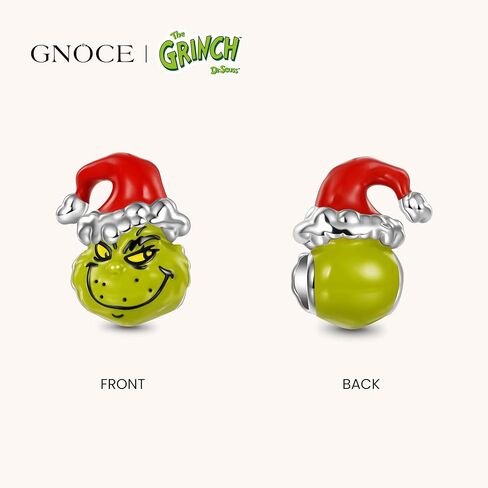 GNOCE Grinch Head Charm for Women, S925 Sterling Silver Dangle Charms for Women Wife, Valentine‘s Day, Mother’s Day Jewelry in Saudi Arabia