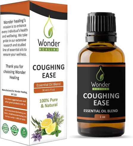 زيت تخفيف السعال، زيت عطري طبيعي 100% - مزيج زيت السعال العطري للسعال والبرد، والصفير، والتنفس، وRSV (30 مل (1 أونصة)) in Kuwait