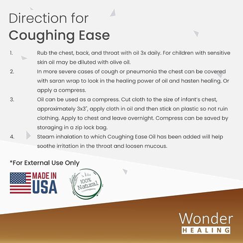 زيت تخفيف السعال، زيت عطري طبيعي 100% - مزيج زيت السعال العطري للسعال والبرد، والصفير، والتنفس، وRSV (30 مل (1 أونصة)) in Kuwait
