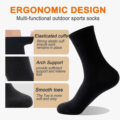 Josnown Thermal Socks for Men 5 Pairs Winter Thick Cozy Cushion Boot Socks for Cold Weather in Saudi Arabia