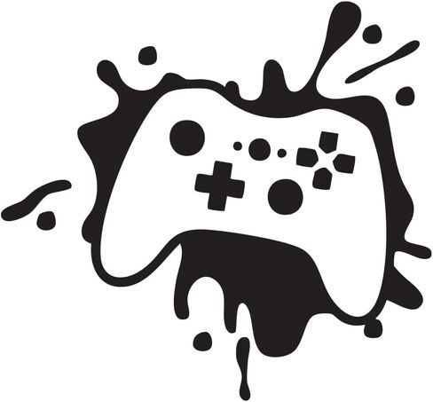 Video Game Control Vinyl Decal Decal Stickers for Wall Decor Room Kids Room Windows Doors UV Resistant 6''in X 6.5''in (Black) in Saudi Arabia
