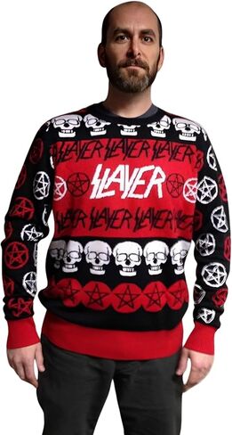 سترة عيد الميلاد للبالغين من Slayer Pentagram & Skulls مقاس صغير in Saudi Arabia