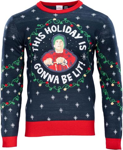 Christmas Vacation Clark This Holiday is Gonna Be Lit Ugly Christmas Sweater Officially Licensed Adult Knitted Pullover in Saudi Arabia