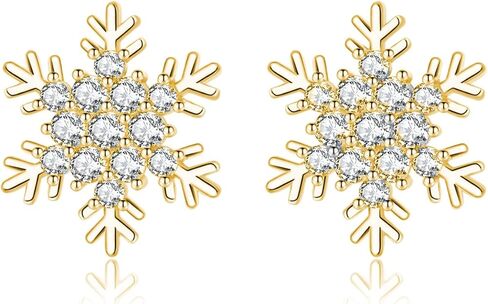SLUYNZ Sterling Silver CZ Snowflake Earrings Stud for Women Teens Christmas Snowflake Stud Earrings Winter Holiday Earrings in Saudi Arabia