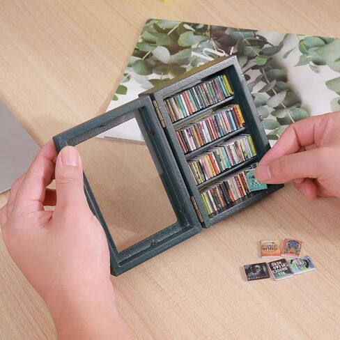 Anxiety Bookshelf Ornament With 100pcs Mini Books | Miniature Bookshelf Decor |Shake Away Your Anxiety Book Library | Mini Book Shelf for Doll House Home Office Decor (Blue) in Saudi Arabia