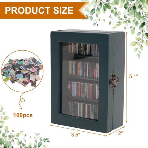 Anxiety Bookshelf Ornament With 100pcs Mini Books | Miniature Bookshelf Decor |Shake Away Your Anxiety Book Library | Mini Book Shelf for Doll House Home Office Decor (Blue) in Saudi Arabia