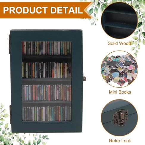 Anxiety Bookshelf Ornament With 100pcs Mini Books | Miniature Bookshelf Decor |Shake Away Your Anxiety Book Library | Mini Book Shelf for Doll House Home Office Decor (Blue) in Saudi Arabia